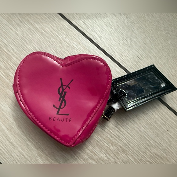 Brand new ysl mini lipstick case / with mirror Pink Heart-Shaped Bag - Picture 1 of 6